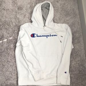 Champions hoodie, large, white